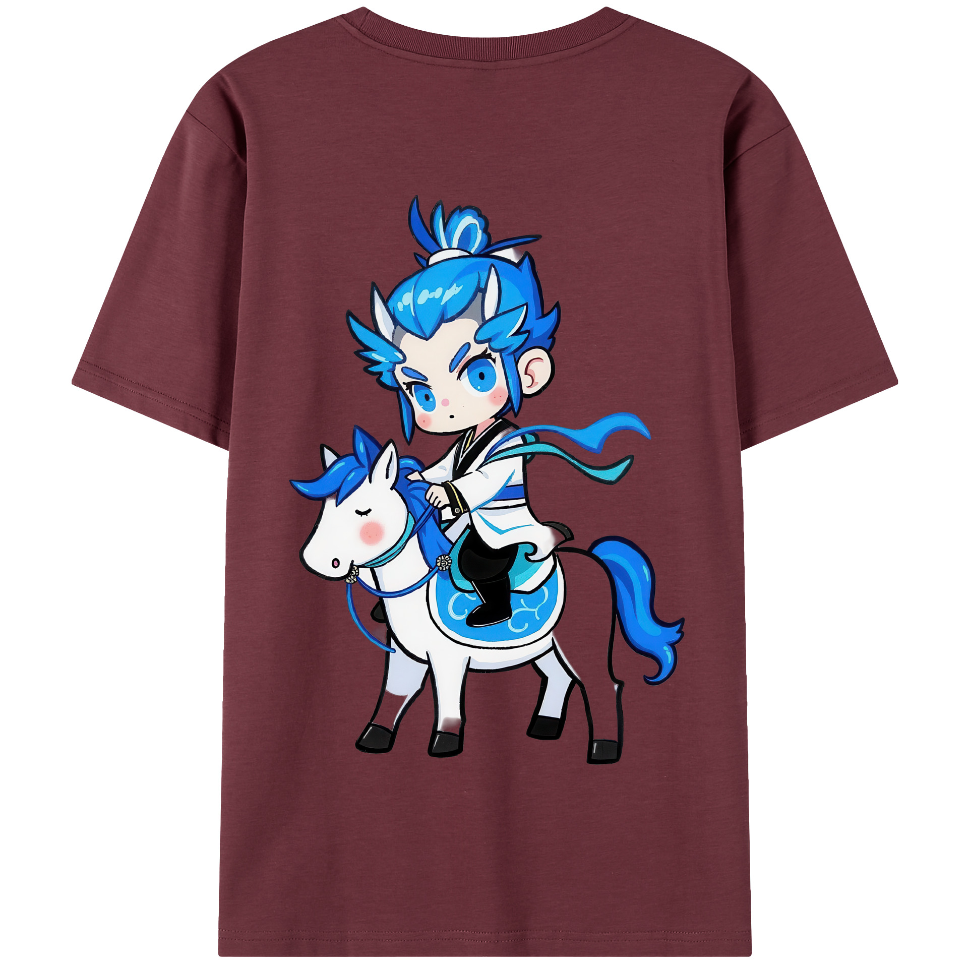 （画像用） Ne Zha 2 ナタ 魔童の大暴れ 綿100％半袖Tシャツ（背面プリント）